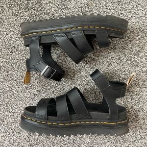 Doc Martens Blaire Hydro Leather Strap Sandals, size 8